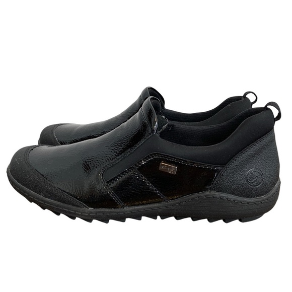 Rieker Remonte Soft Shoes Sneakers Womens 9.5/40 Black Metallic Zip Up Slip On - Picture 4 of 9